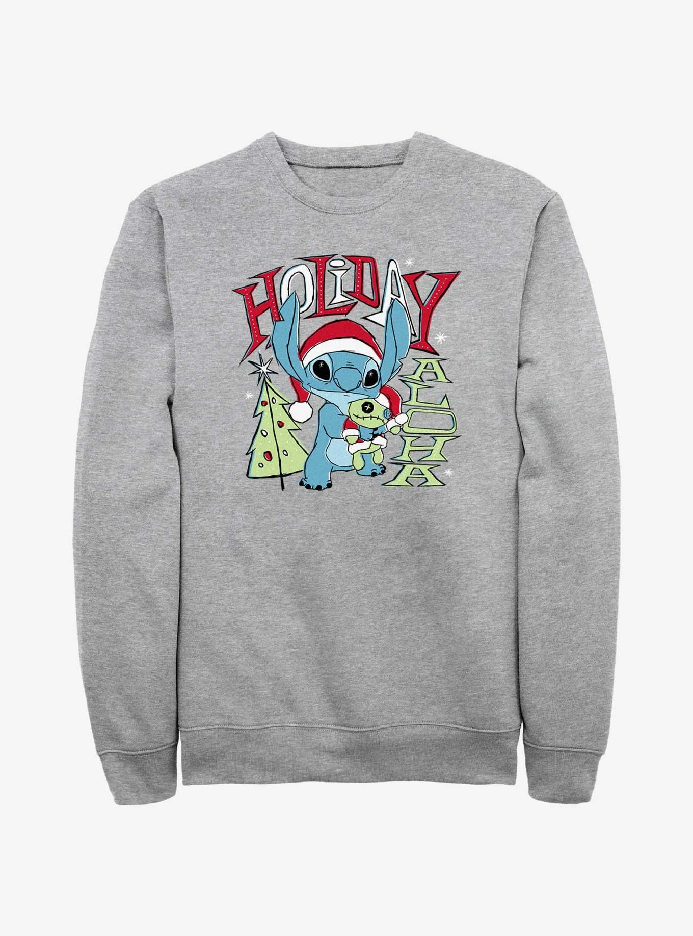 Disney Lilo & Stitch Holiday Aloha Sweatshirt, ATH HTR, hi-res