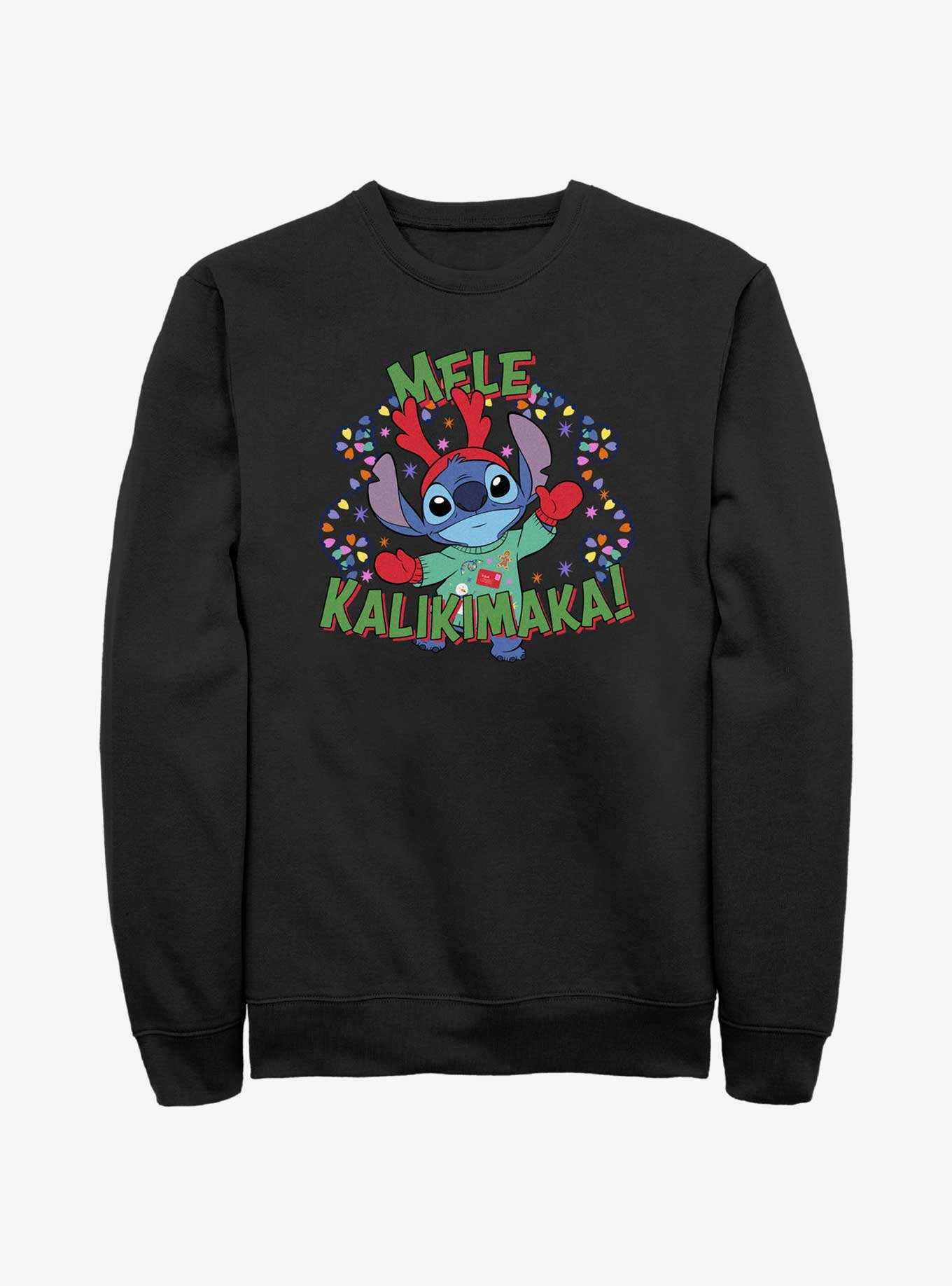 Disney Lilo & Stitch Mele Kalikimaka Merry Christmas in Hawaiian Sweatshirt, , hi-res