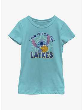 Disney Lilo & Stitch Did It For Hanukkah Latkes Youth Girls T-Shirt, , hi-res