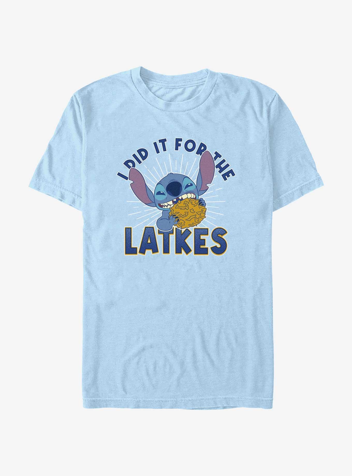 Disney Lilo & Stitch Did It For Hanukkah Latkes T-Shirt, LT BLUE, hi-res