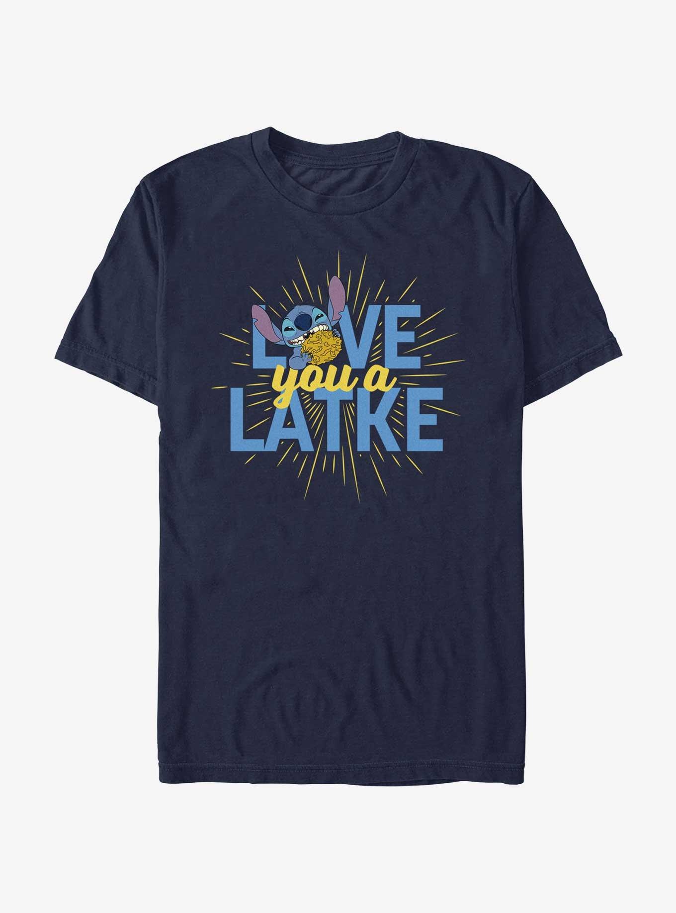 Disney Lilo & Stitch Hanukkah Love You A Latke T-Shirt, NAVY, hi-res