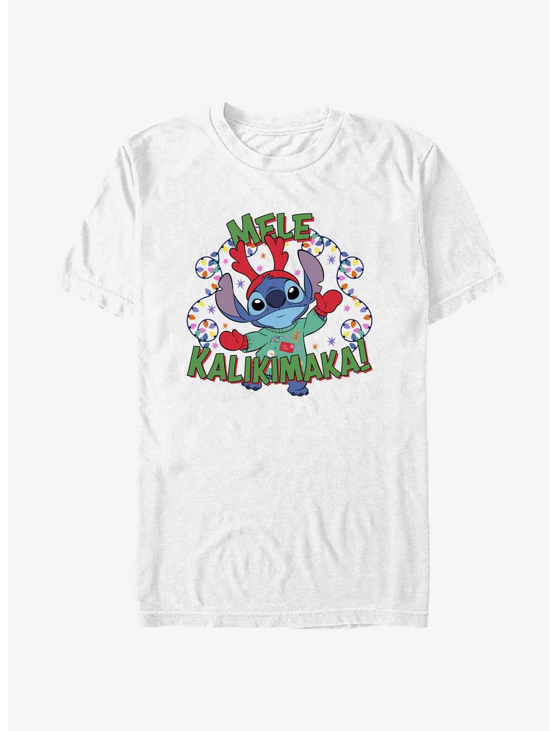 Disney Lilo & Stitch Mele Kalikimaka Merry Christmas in Hawaiian T-Shirt, WHITE, hi-res