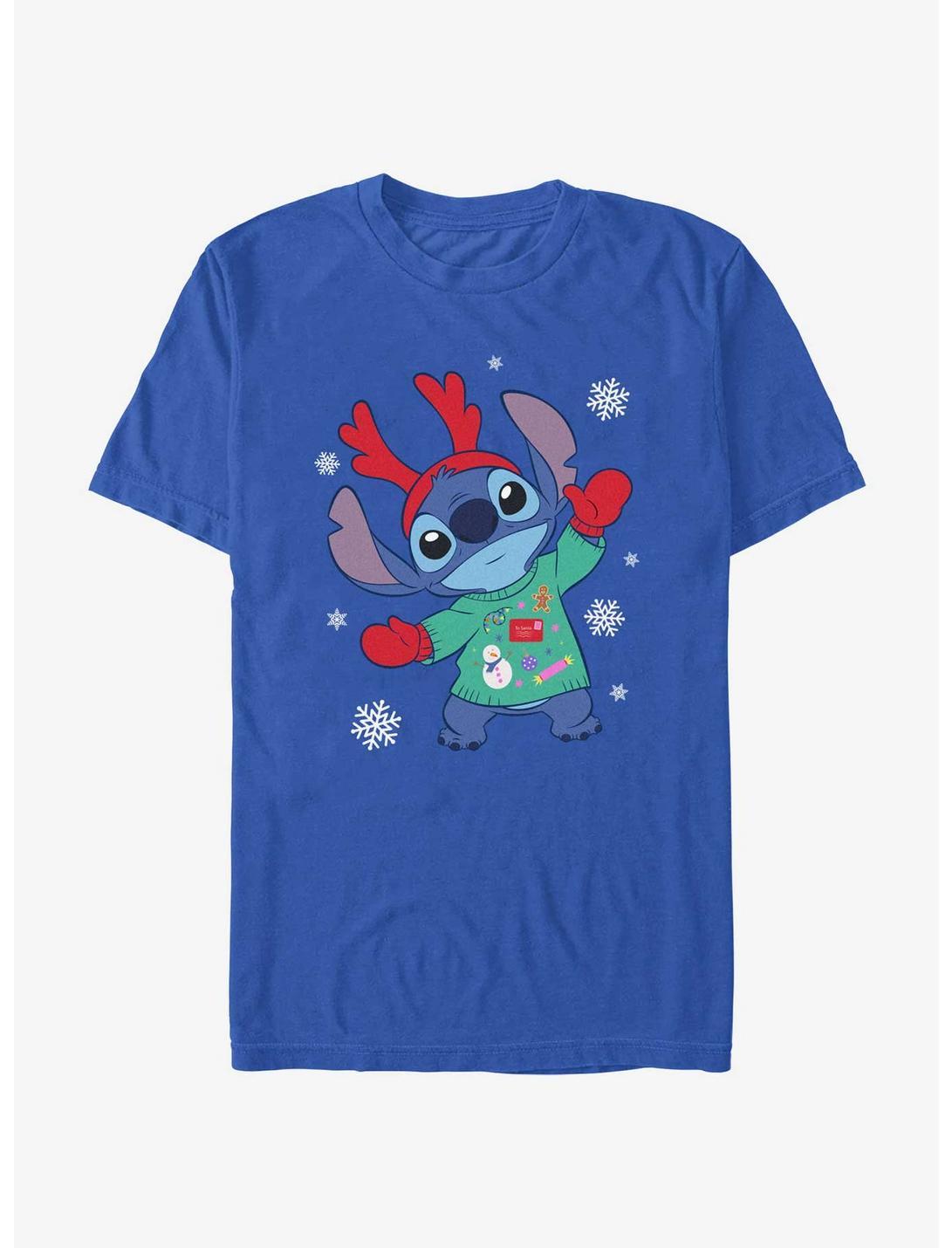 Disney Lilo & Stitch Reindeer Stitch T-Shirt, ROYAL, hi-res