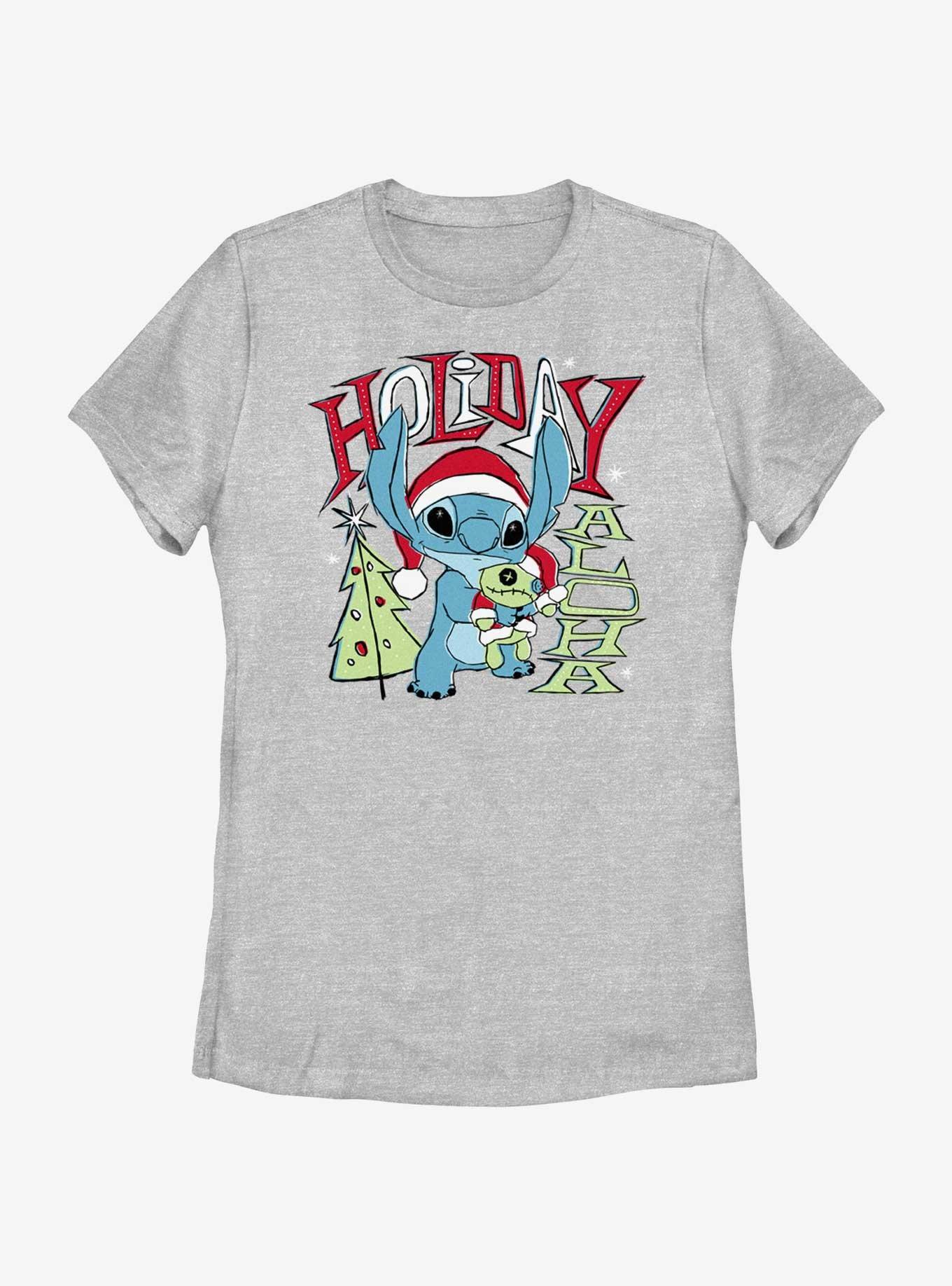 Disney Lilo & Stitch Holiday Aloha Womens T-Shirt, ATH HTR, hi-res