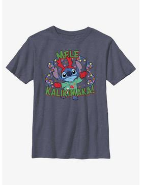 Disney Lilo & Stitch Mele Kalikimaka Merry Christmas in Hawaiian Youth T-Shirt, , hi-res