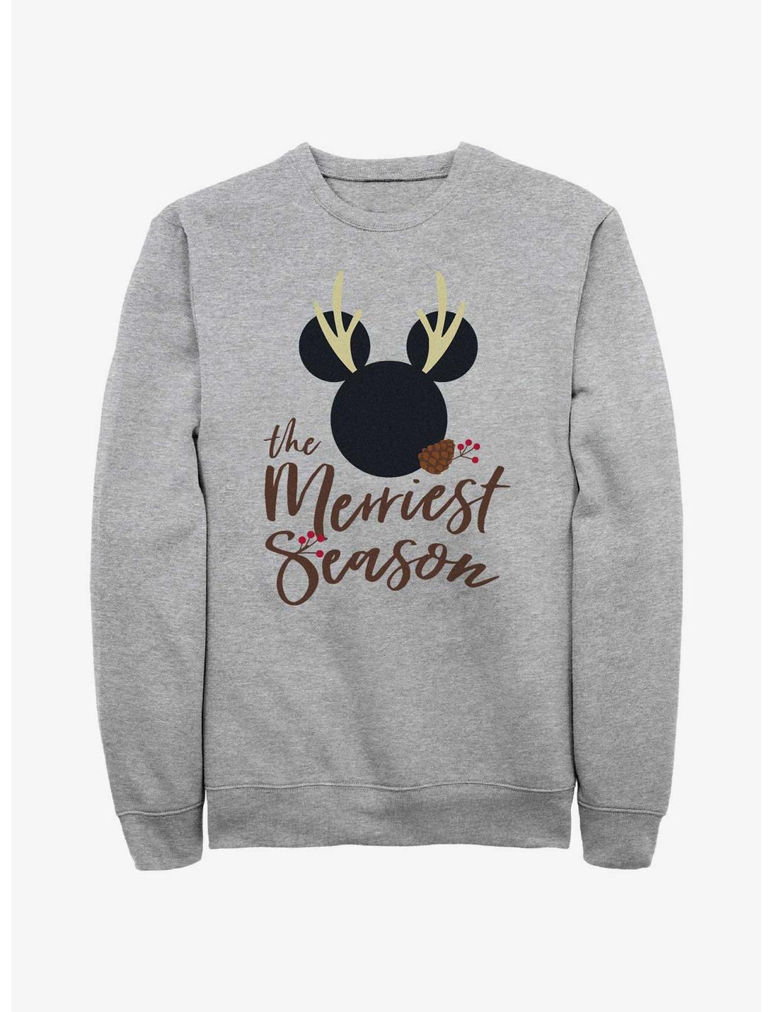 Disney Mickey Mouse Merriest Season Sweatshirt, ATH HTR, hi-res