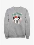 Disney Mickey Mouse Snowflakes Santa Mickey Sweatshirt, ATH HTR, hi-res