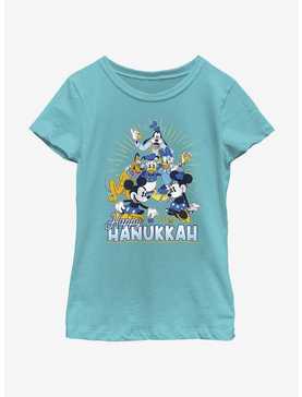 Disney Mickey Mouse Happy Hanukkah Friends Youth Girls T-Shirt, , hi-res