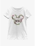 Disney Mickey Mouse Noel Mistletoe Ears Youth Girls T-Shirt, WHITE, hi-res