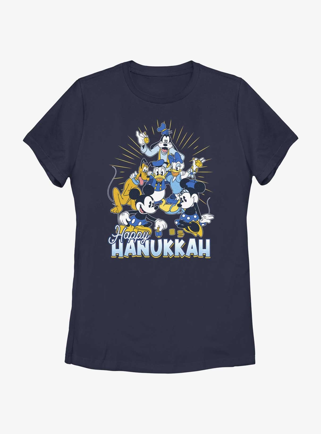 Disney Mickey Mouse Happy Hanukkah Friends Womens T-Shirt, NAVY, hi-res