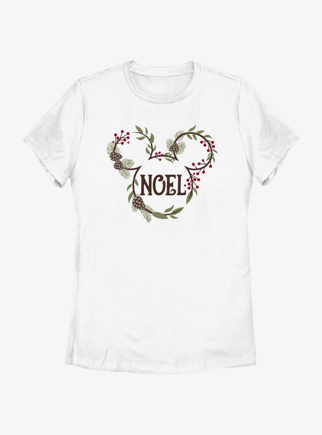 Disney Mickey Mouse Noel Mistletoe Ears Womens T-Shirt, WHITE, hi-res