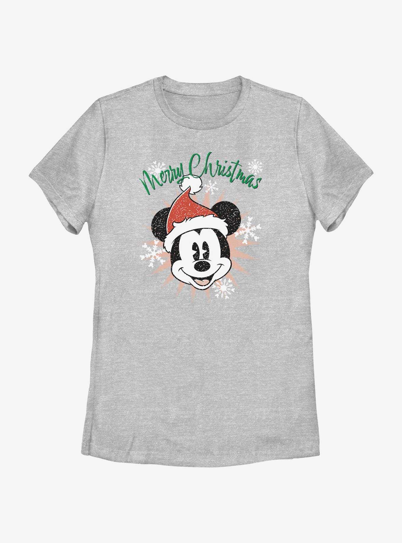 Disney Mickey Mouse Snowflakes Santa Mickey Womens T-Shirt, , hi-res