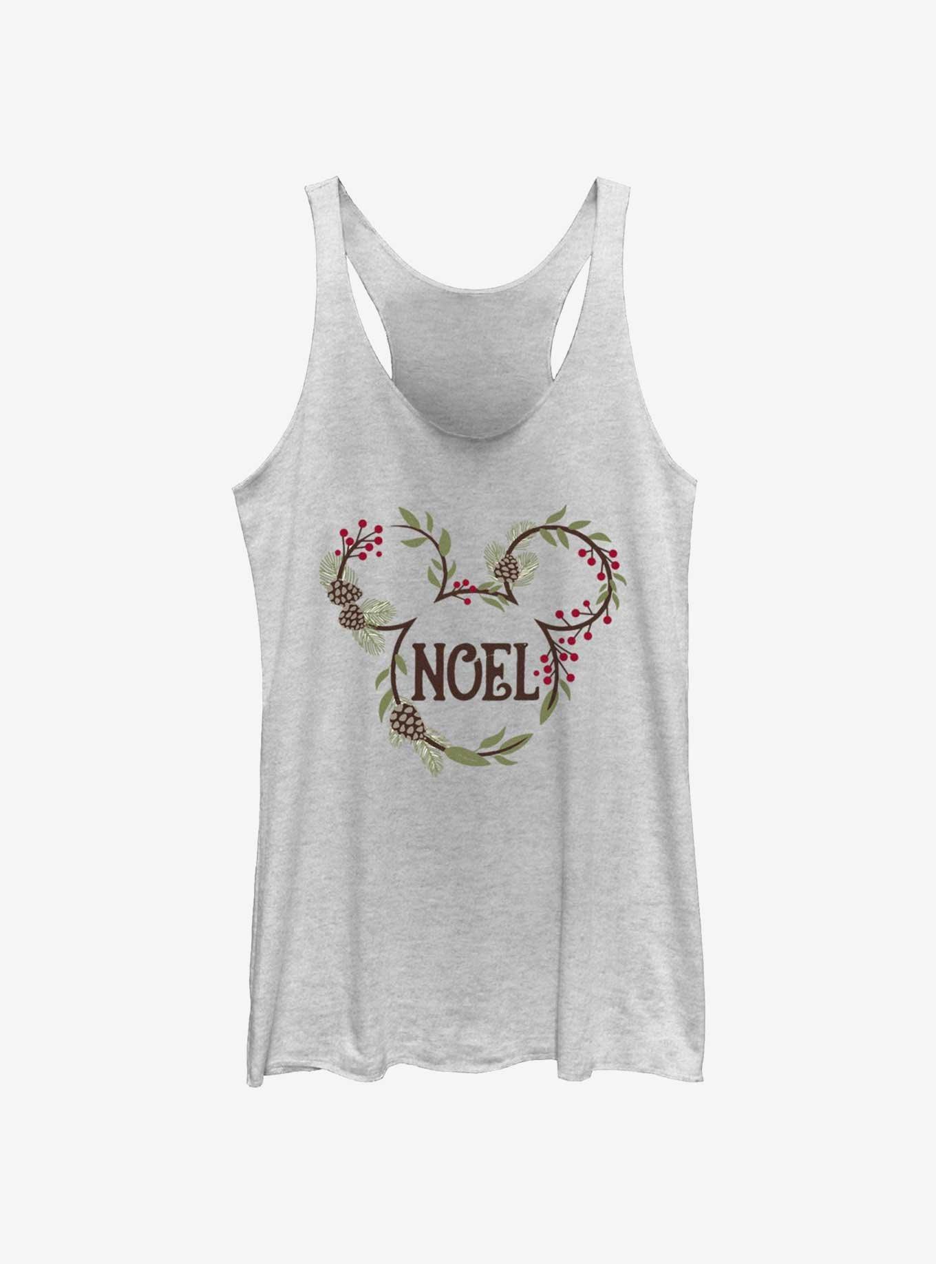 Disney Mickey Mouse Noel Mistletoe Ears Womens Tank Top, WHITE HTR, hi-res