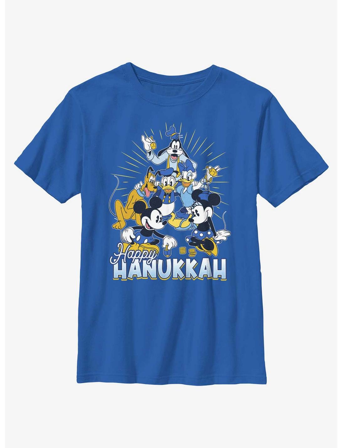 Disney Mickey Mouse Happy Hanukkah Friends Youth T-Shirt, ROYAL, hi-res