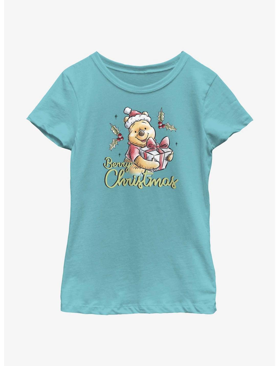 Disney Winnie The Pooh Berry Christmas Youth Girls T-Shirt, TAHI BLUE, hi-res