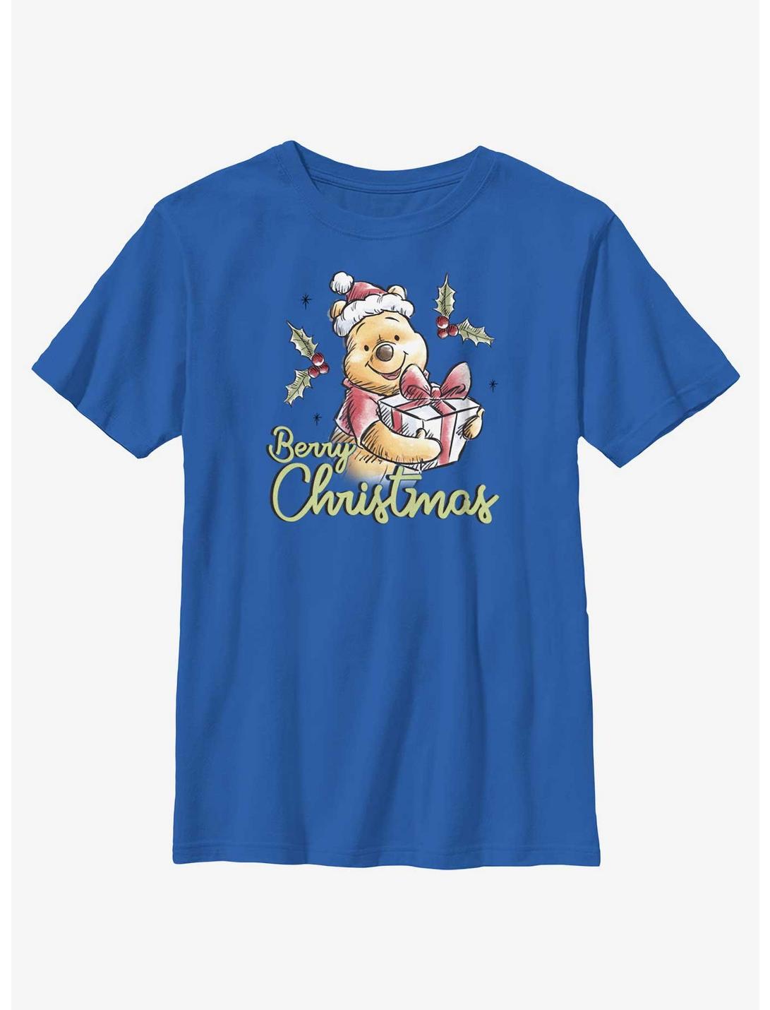 Disney Winnie The Pooh Berry Christmas Youth T-Shirt, ROYAL, hi-res