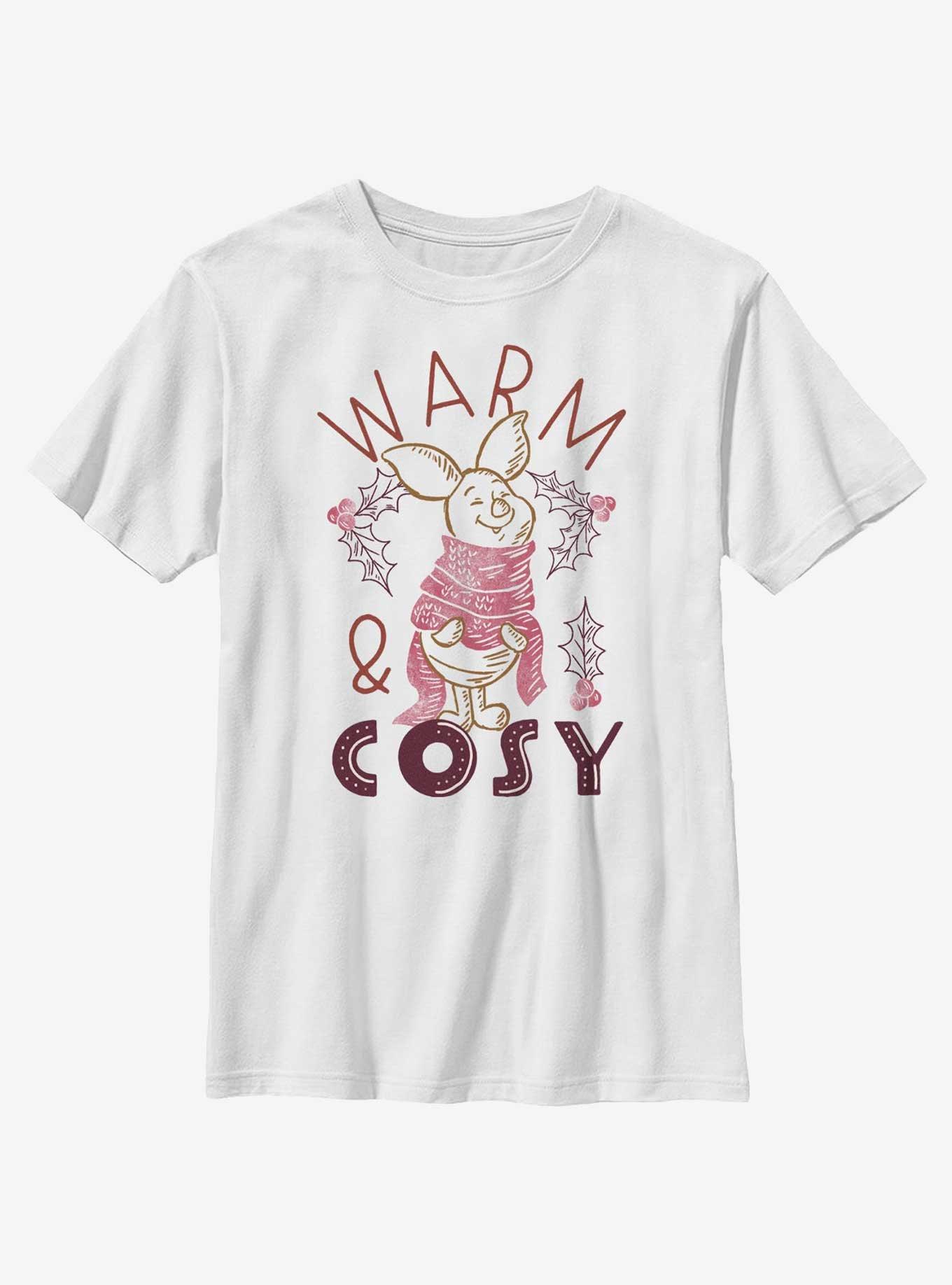 Disney Winnie The Pooh Piglet Warm and Cosy Youth T-Shirt, WHITE, hi-res