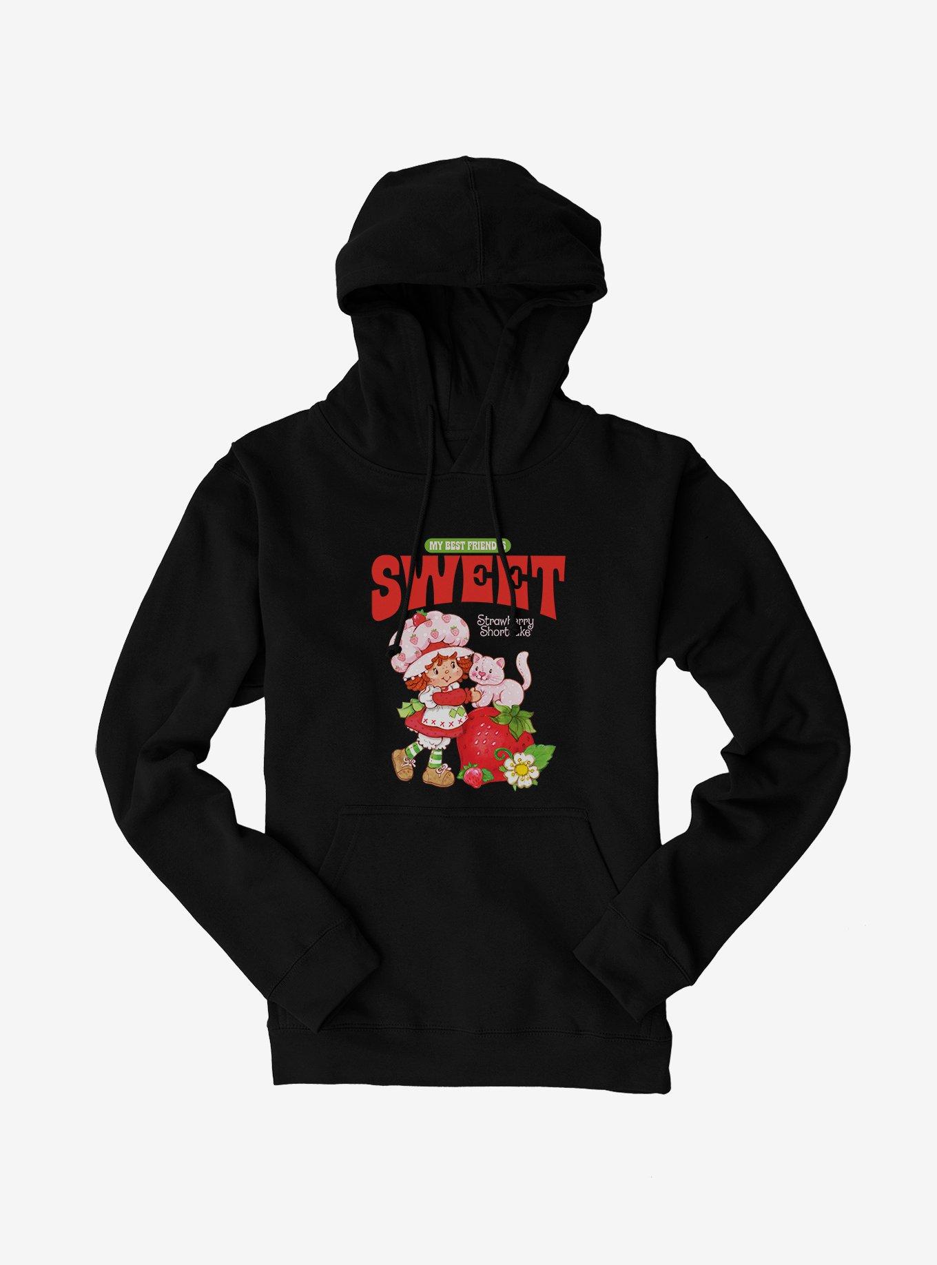 Strawberry Shortcake & Custard Vintage My Best Friend Is Sweet Hoodie, BLACK, hi-res