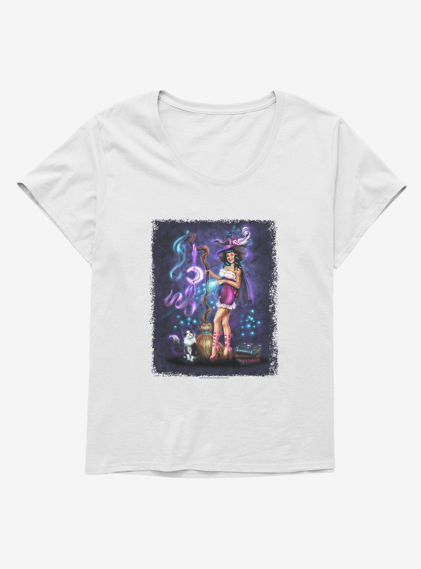 Witch Purrfect Spell Girls T-Shirt Plus Size by Brigid Ashwood, , hi-res