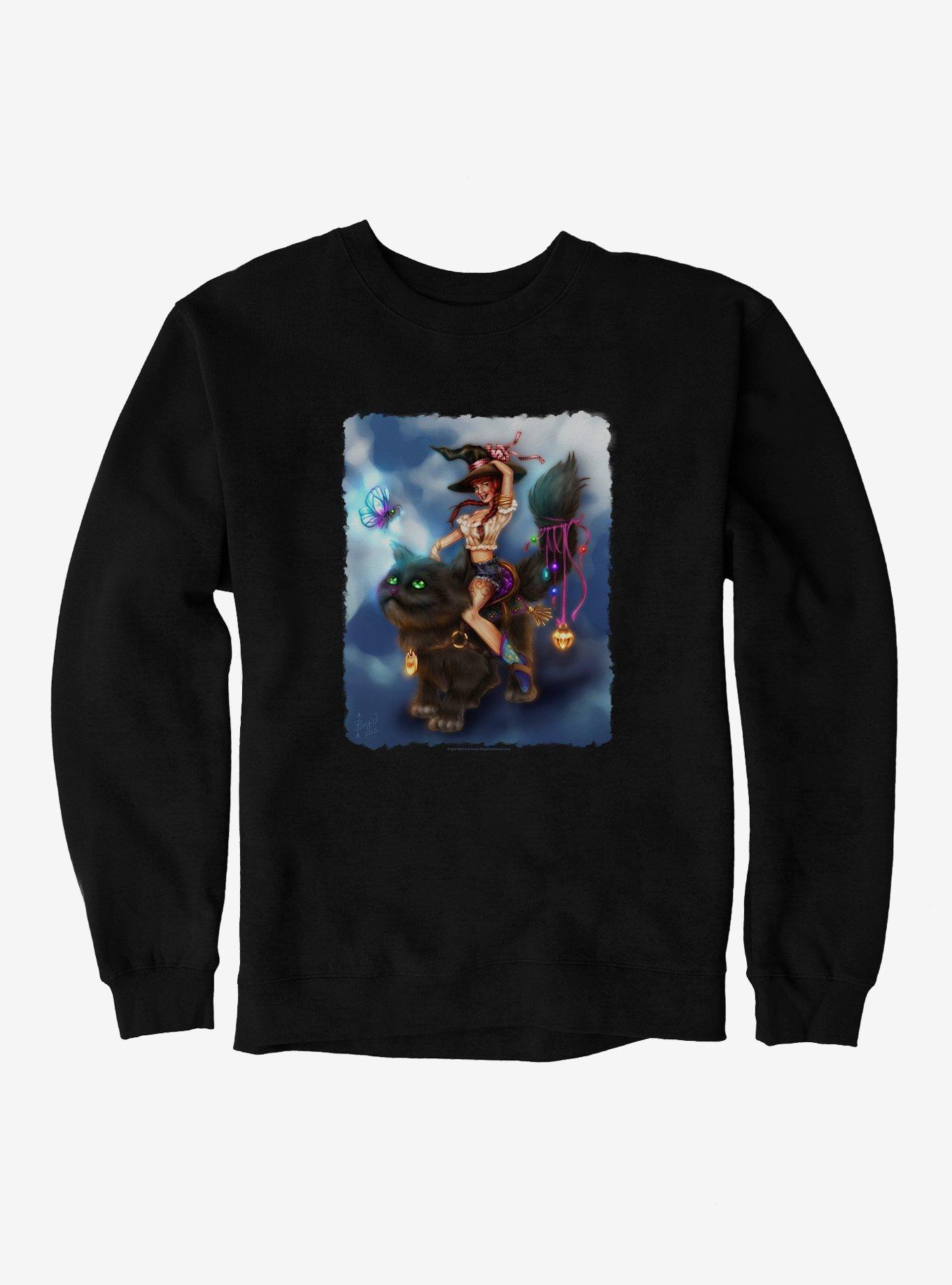 Witch Transpurrtation Sweatshirt by Brigid Ashwood, , hi-res