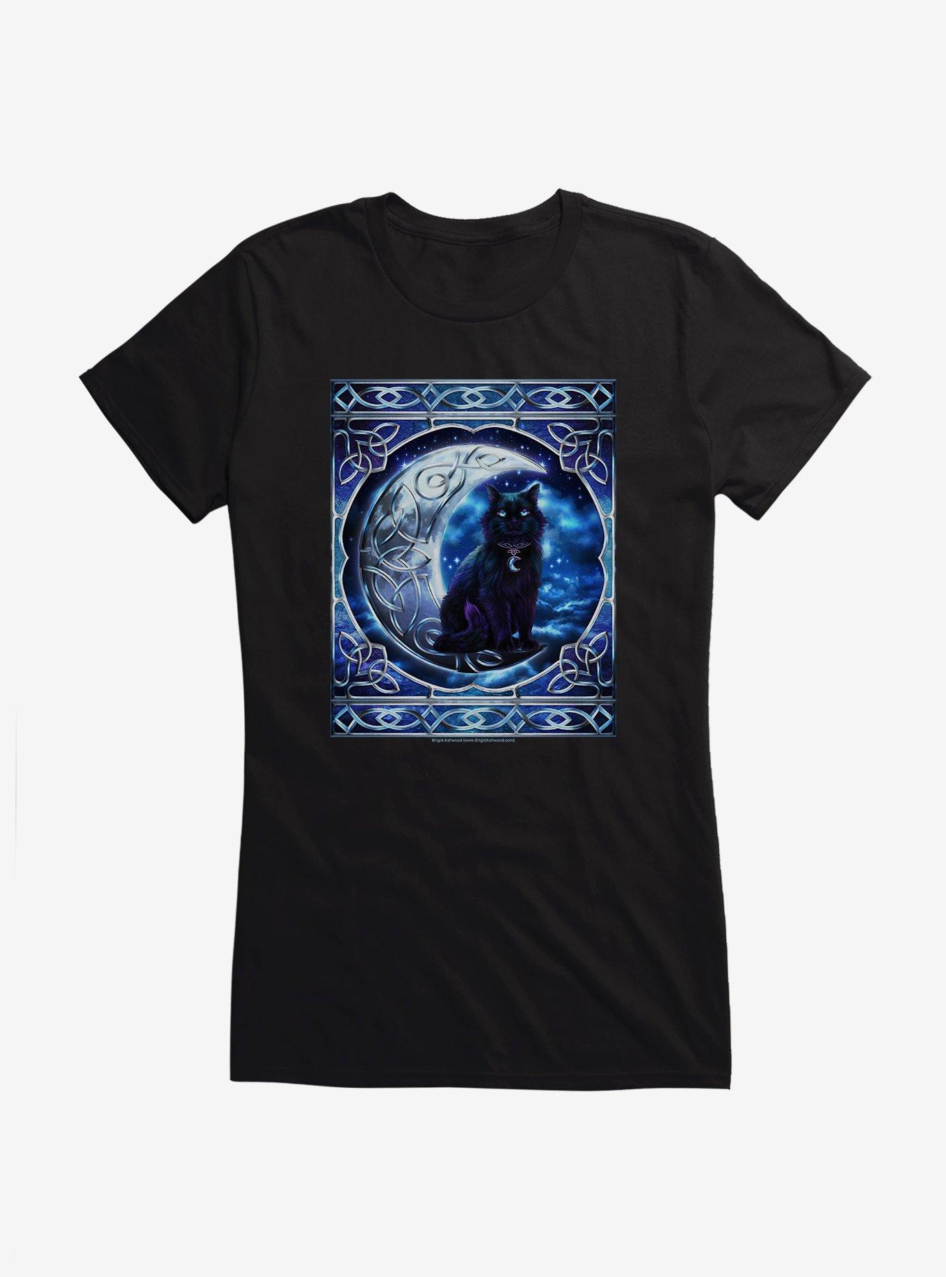 Celtic Black Cat Girls T-Shirt by Brigid Ashwood, , hi-res