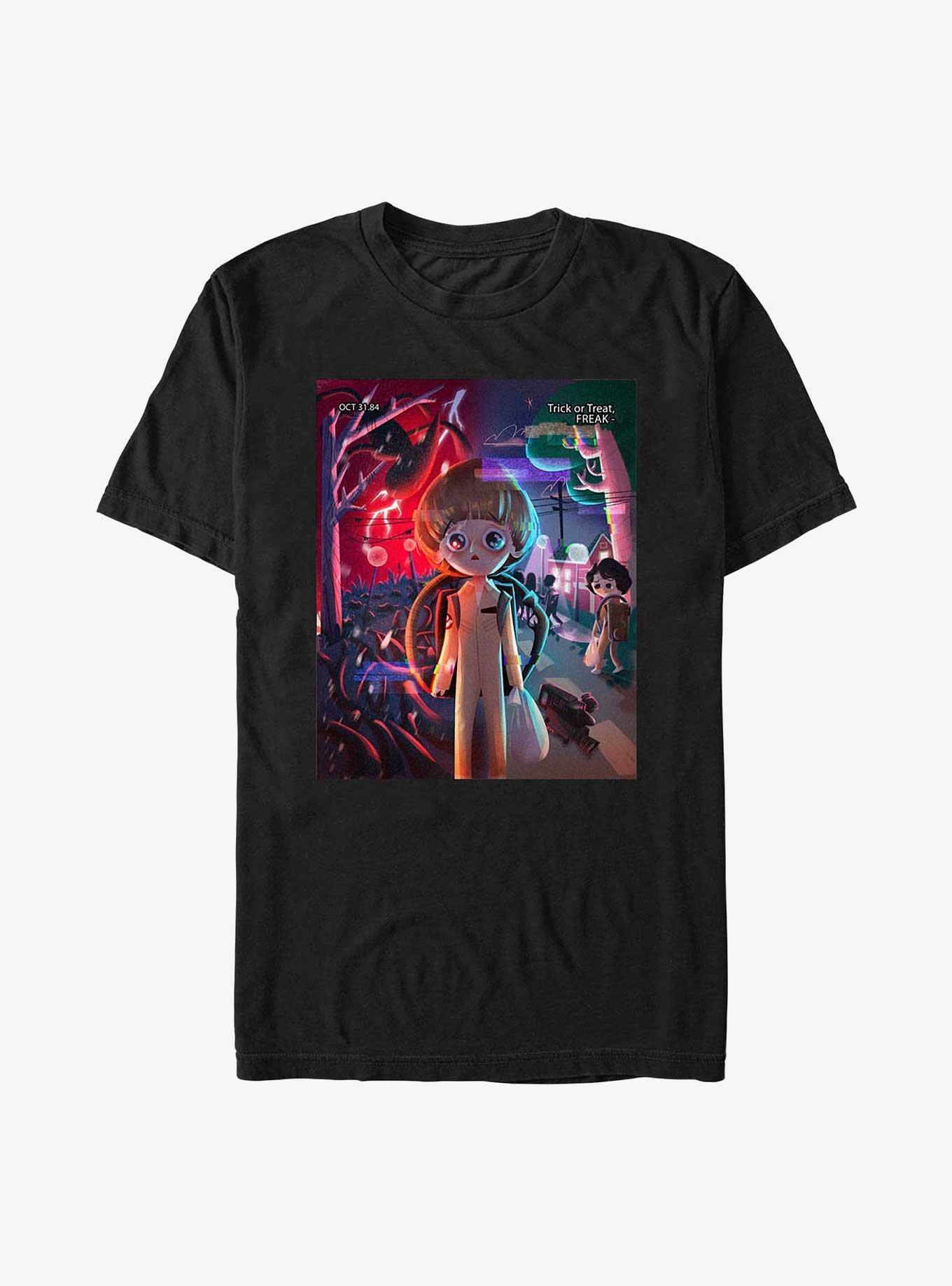 Stranger Things Trick Or Treat Freak T-Shirt, BLACK, hi-res