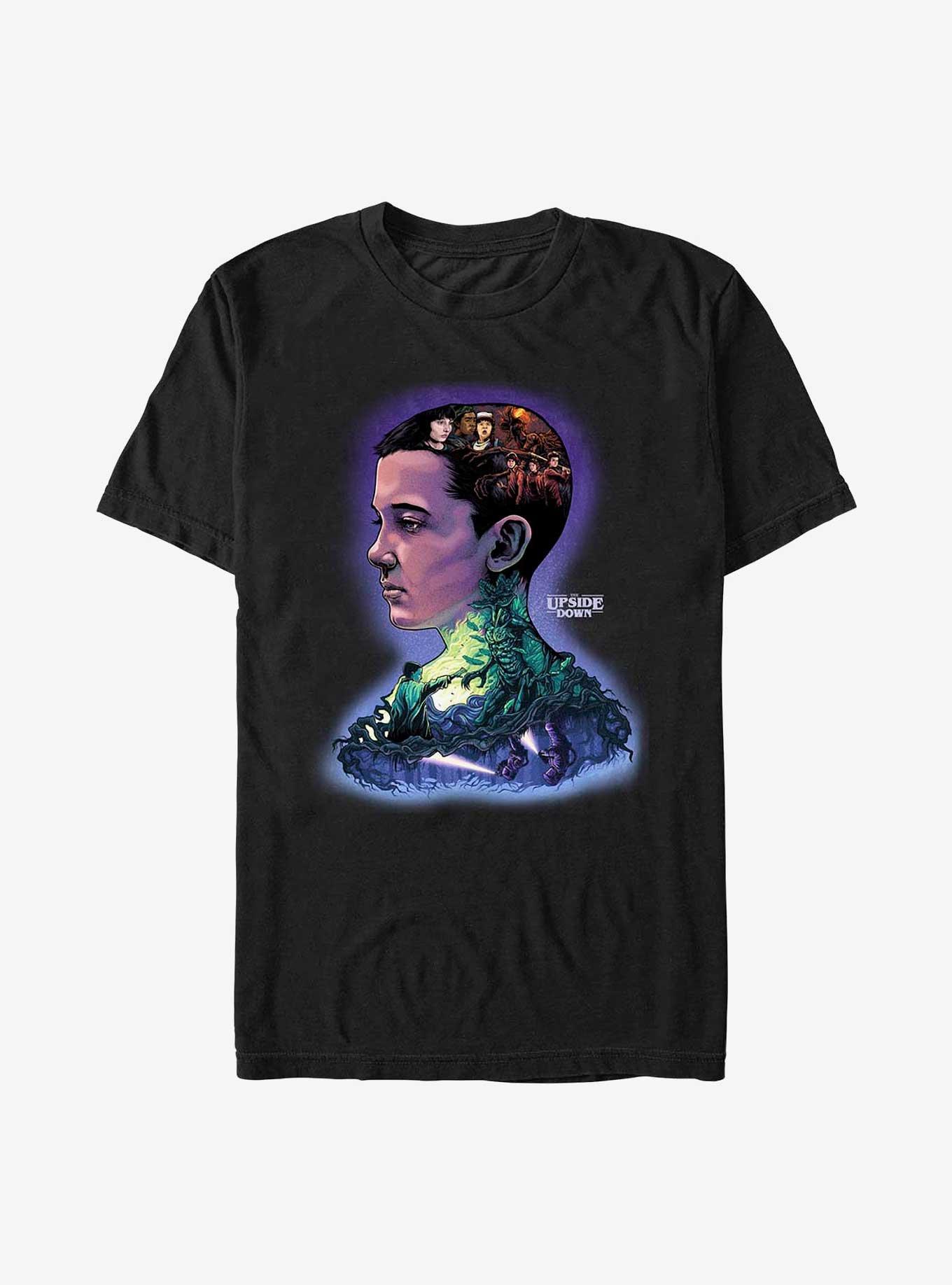 Stranger Things Upside Down Eleven Profile T-Shirt, BLACK, hi-res