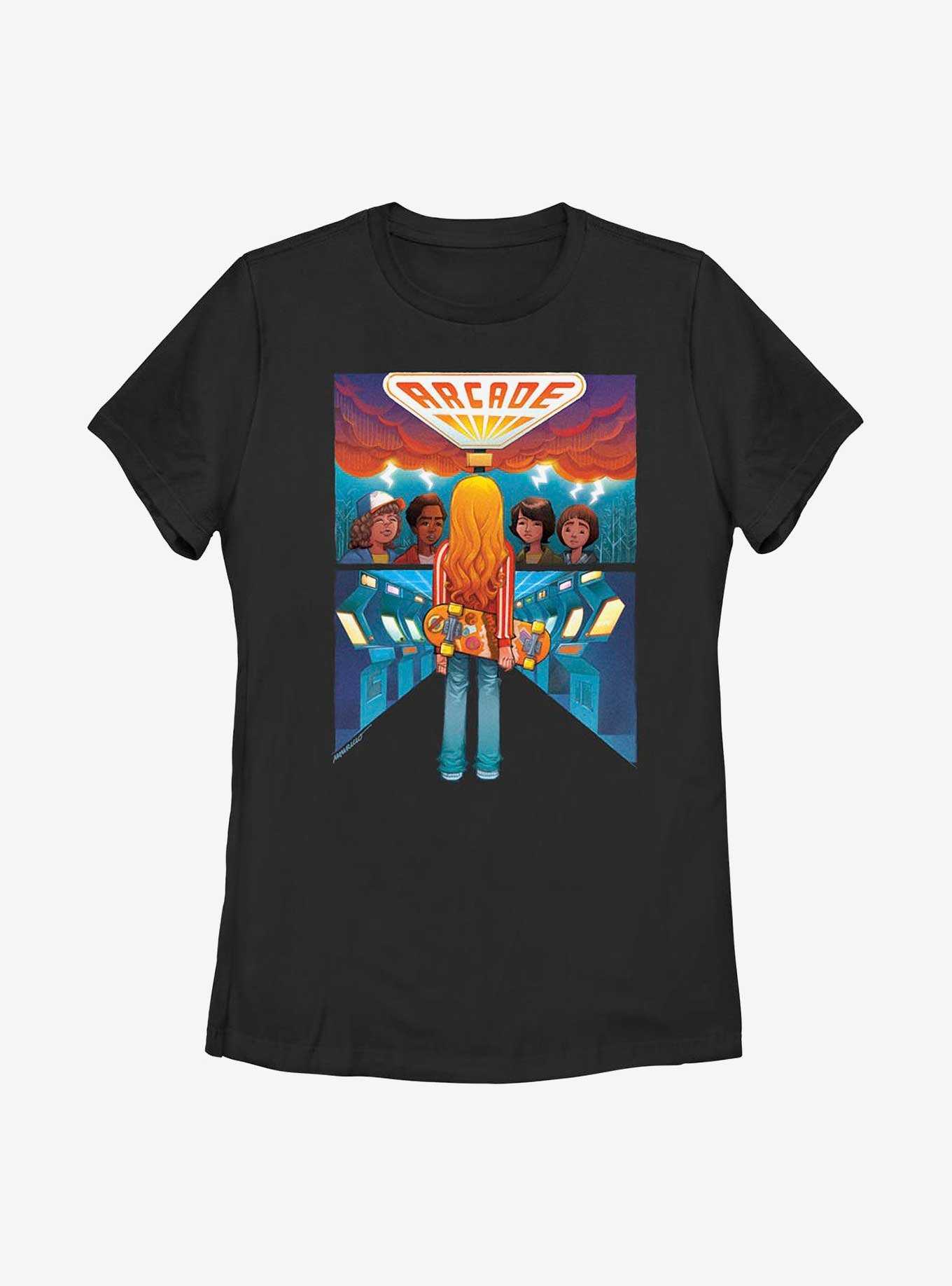 Stranger Things Arcade Poster Womens T-Shirt, , hi-res