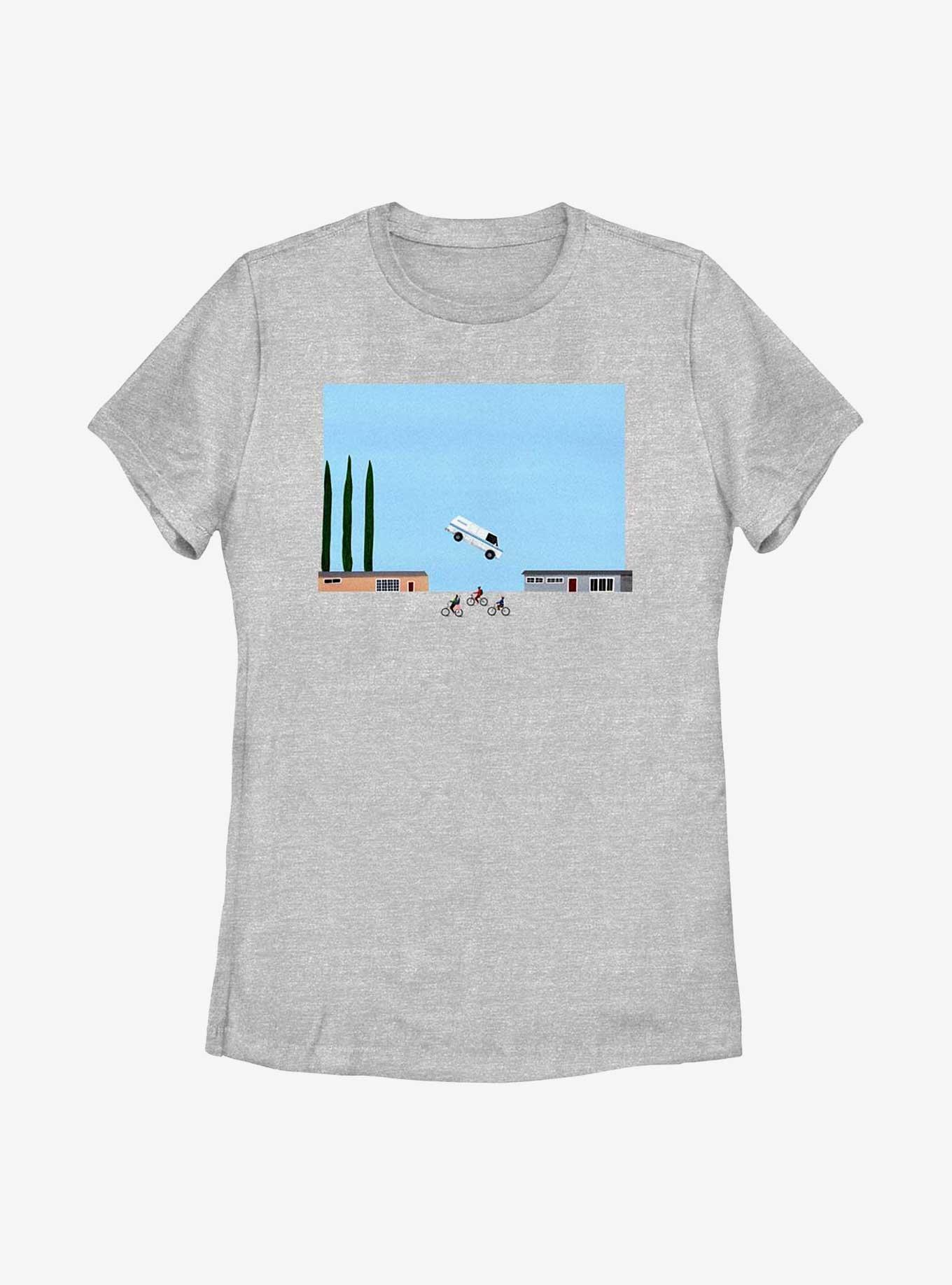 Stranger Things Flying Van Womens T-Shirt, ATH HTR, hi-res