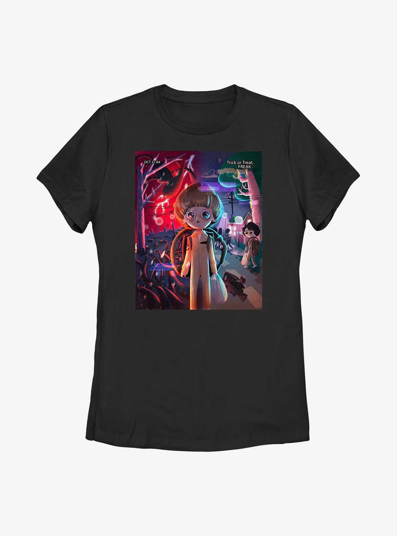 Stranger Things Trick Or Treat Freak Womens T-Shirt, BLACK, hi-res