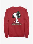 Peanuts Snoopy Dear Santa Sweatshirt, RED, hi-res