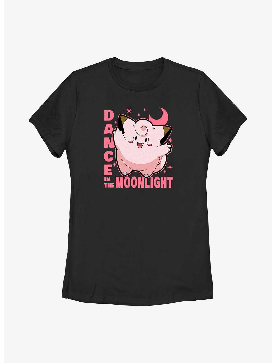 Pokemon Clefairy Dance In The Moonlight Womens T-Shirt, BLACK, hi-res