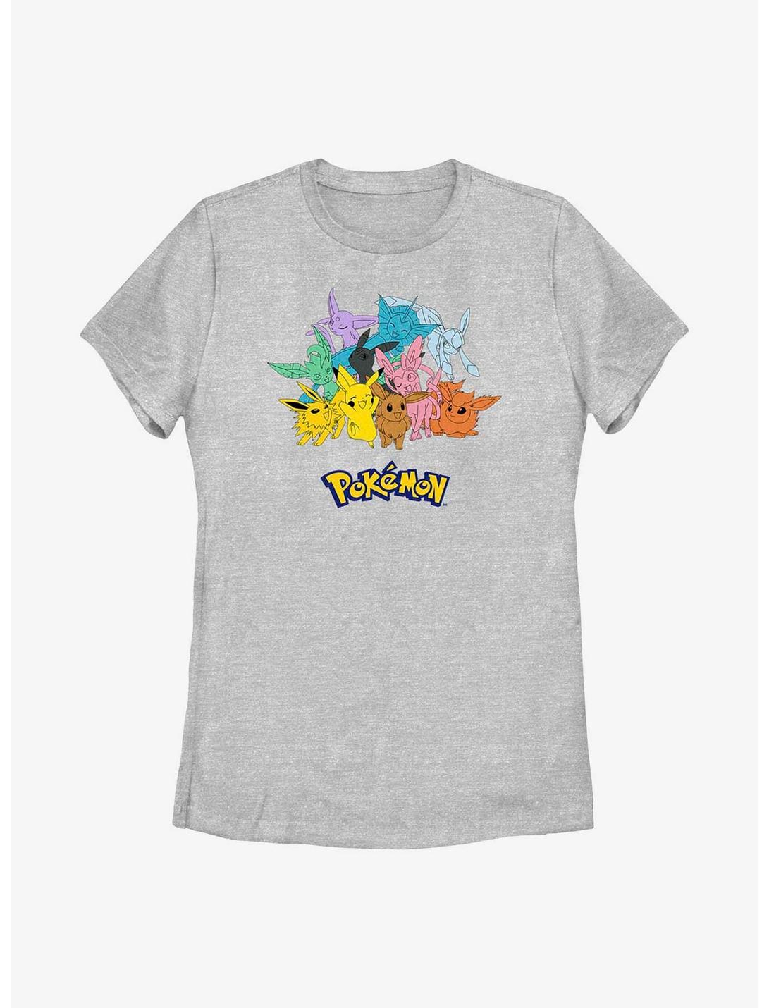 Pokemon Pikachu With Eeveelutions Womens T-Shirt, ATH HTR, hi-res