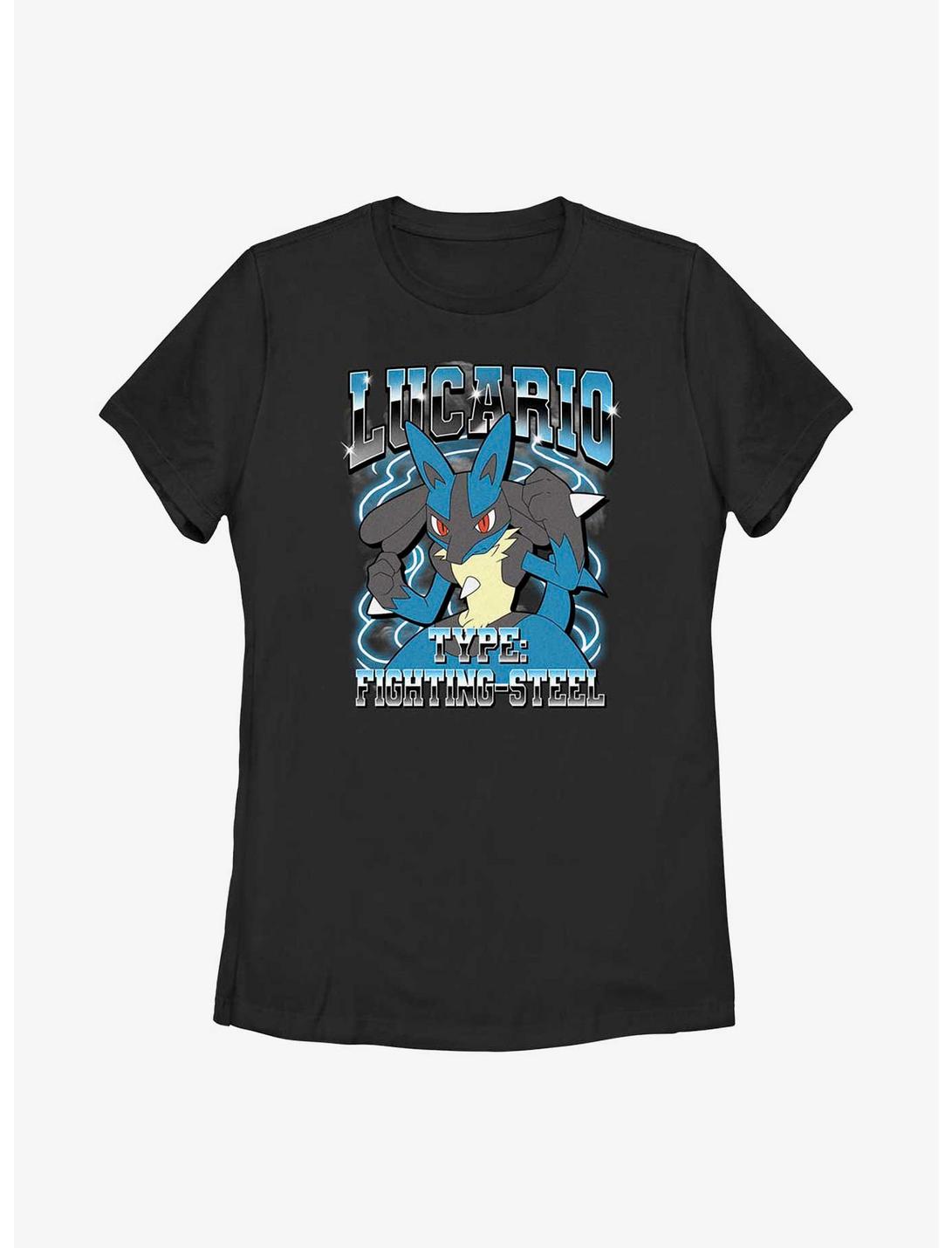 Pokemon Lucario Type Womens T-Shirt, BLACK, hi-res