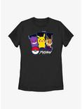 Pokemon Gengar, Pikachu, & Eevee Womens T-Shirt, BLACK, hi-res