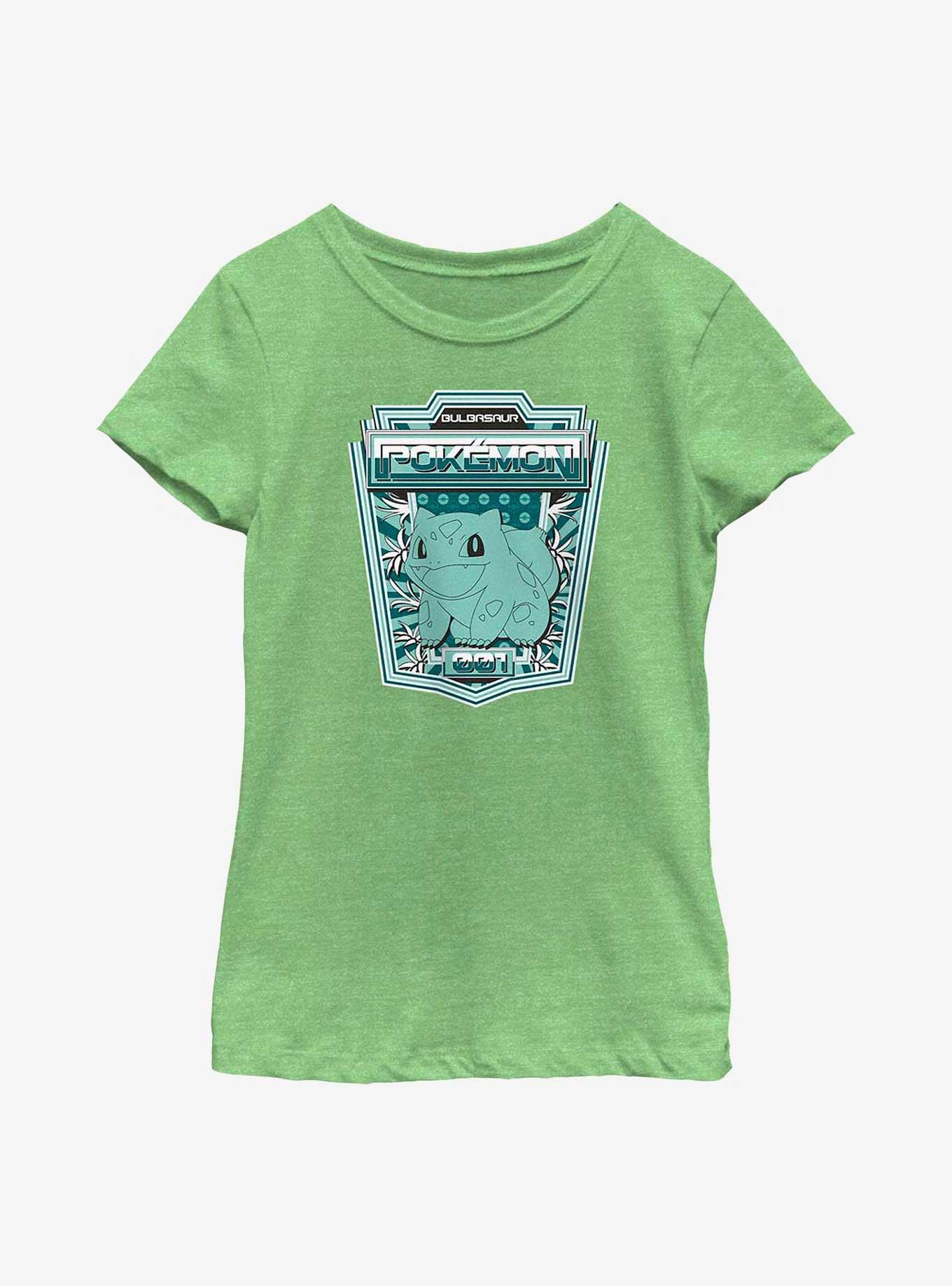 Pokemon Bulbasaur Badge Youth Girls T-Shirt, GRN APPLE, hi-res