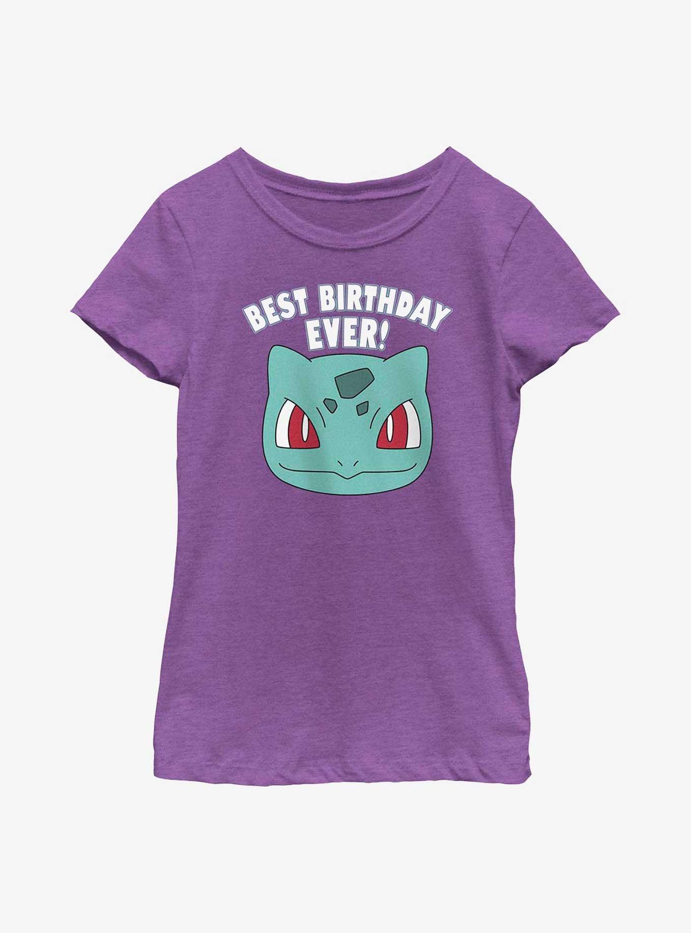 Pokemon Bulbasaur Best Birthday Youth Girls T-Shirt, PURPLE BERRY, hi-res