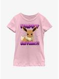 Pokemon Eevee Birthday Youth Girls T-Shirt, PINK, hi-res