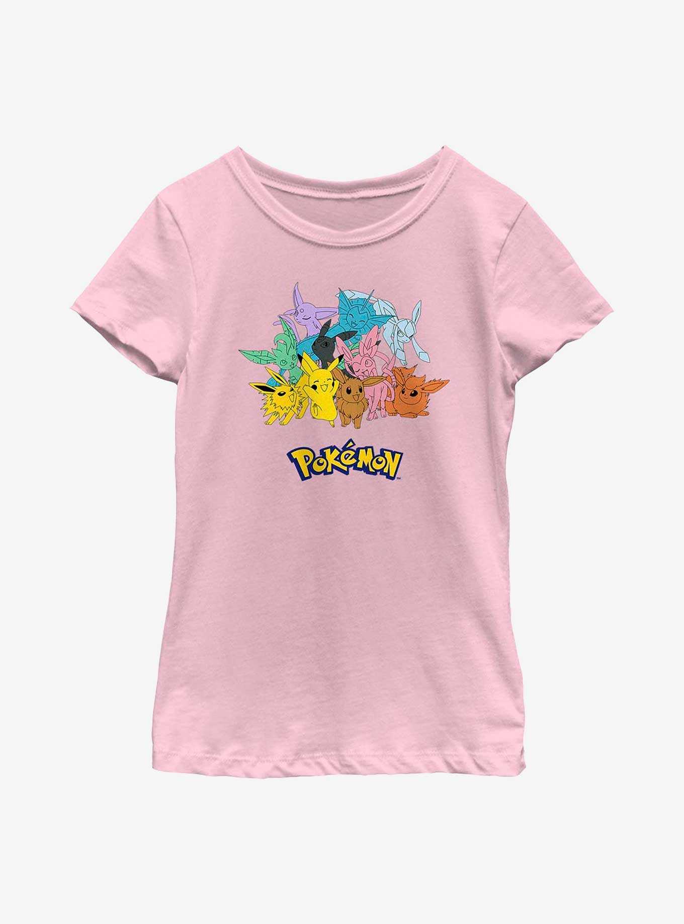 Pokemon Pikachu With Eeveelutions Youth Girls T-Shirt, , hi-res