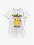 Pokemon Pikachu Pose Youth Girls T-Shirt, WHITE, hi-res