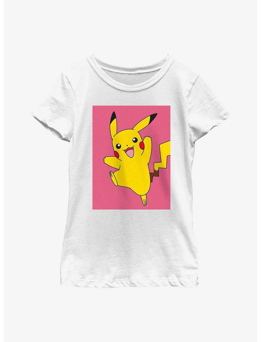 Pokemon Pikachu Leap Youth Girls T-Shirt, WHITE, hi-res