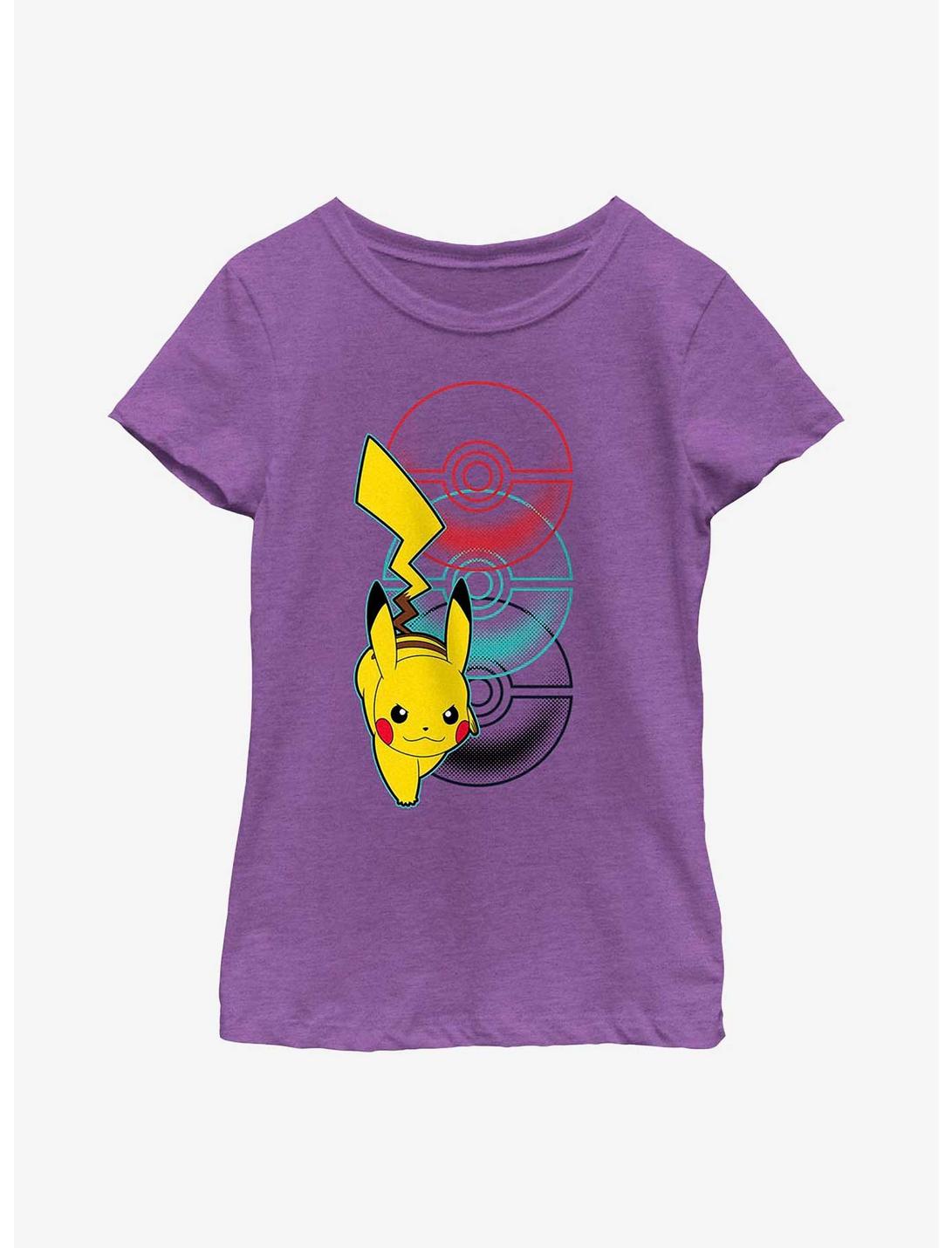 Pokemon Pikachu Quick Attack Youth Girls T-Shirt, PURPLE BERRY, hi-res
