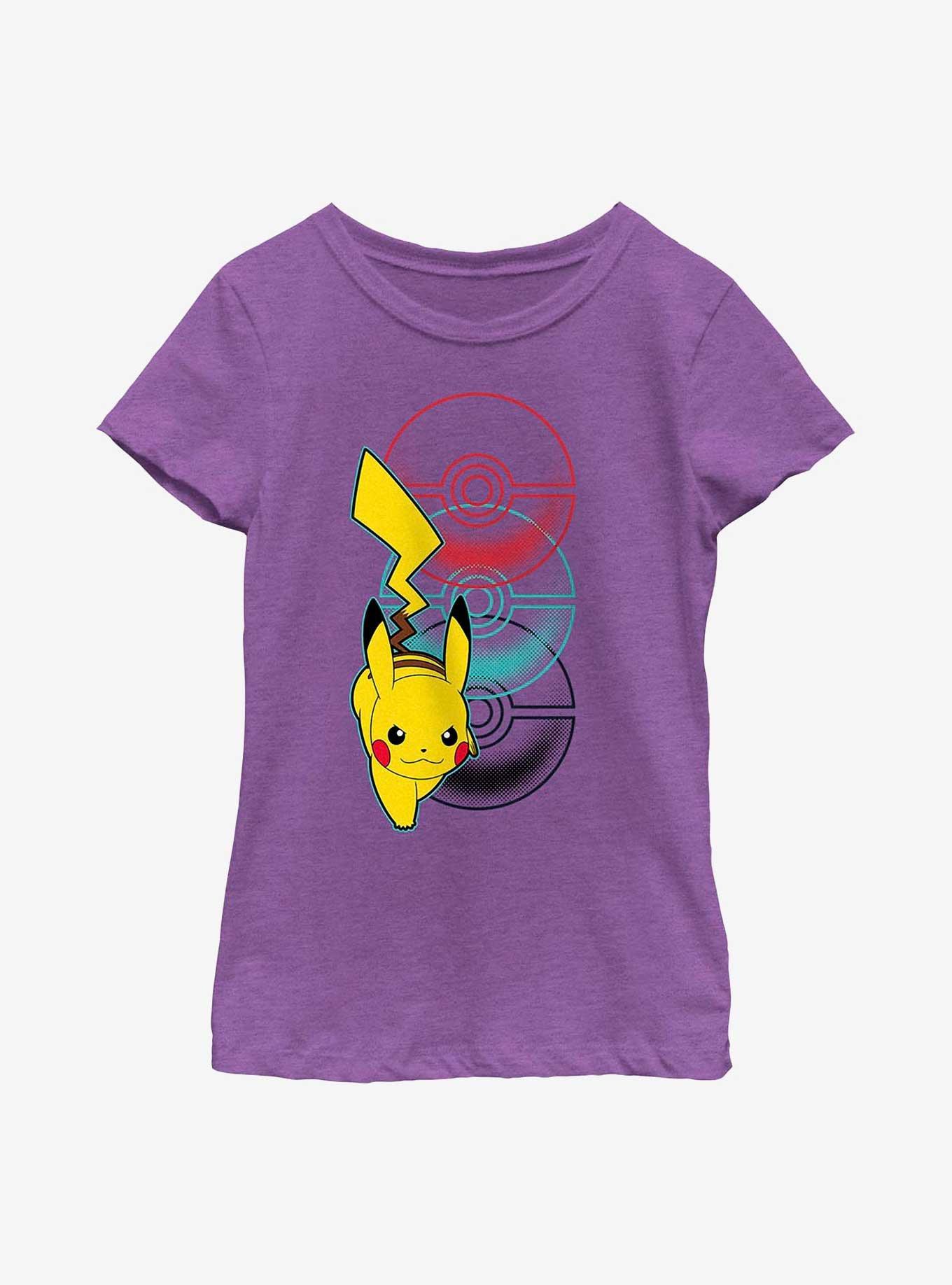 Pokemon Pikachu Quick Attack Youth Girls T-Shirt, PURPLE BERRY, hi-res