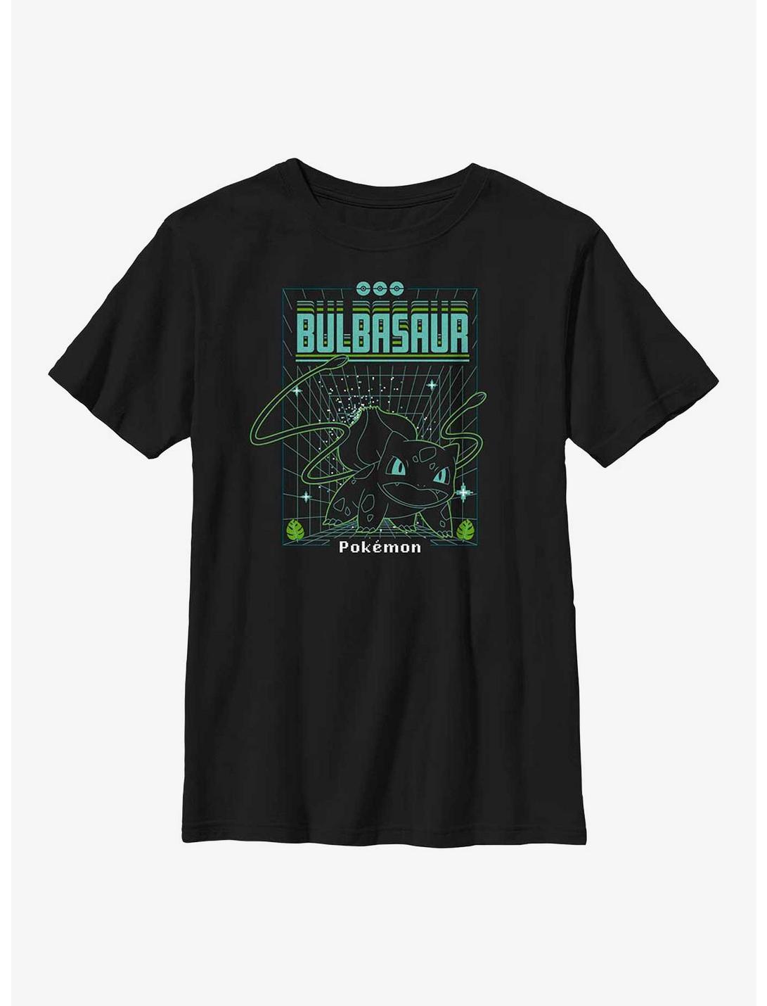 Pokemon Bulbasaur Grid Youth T-Shirt, BLACK, hi-res