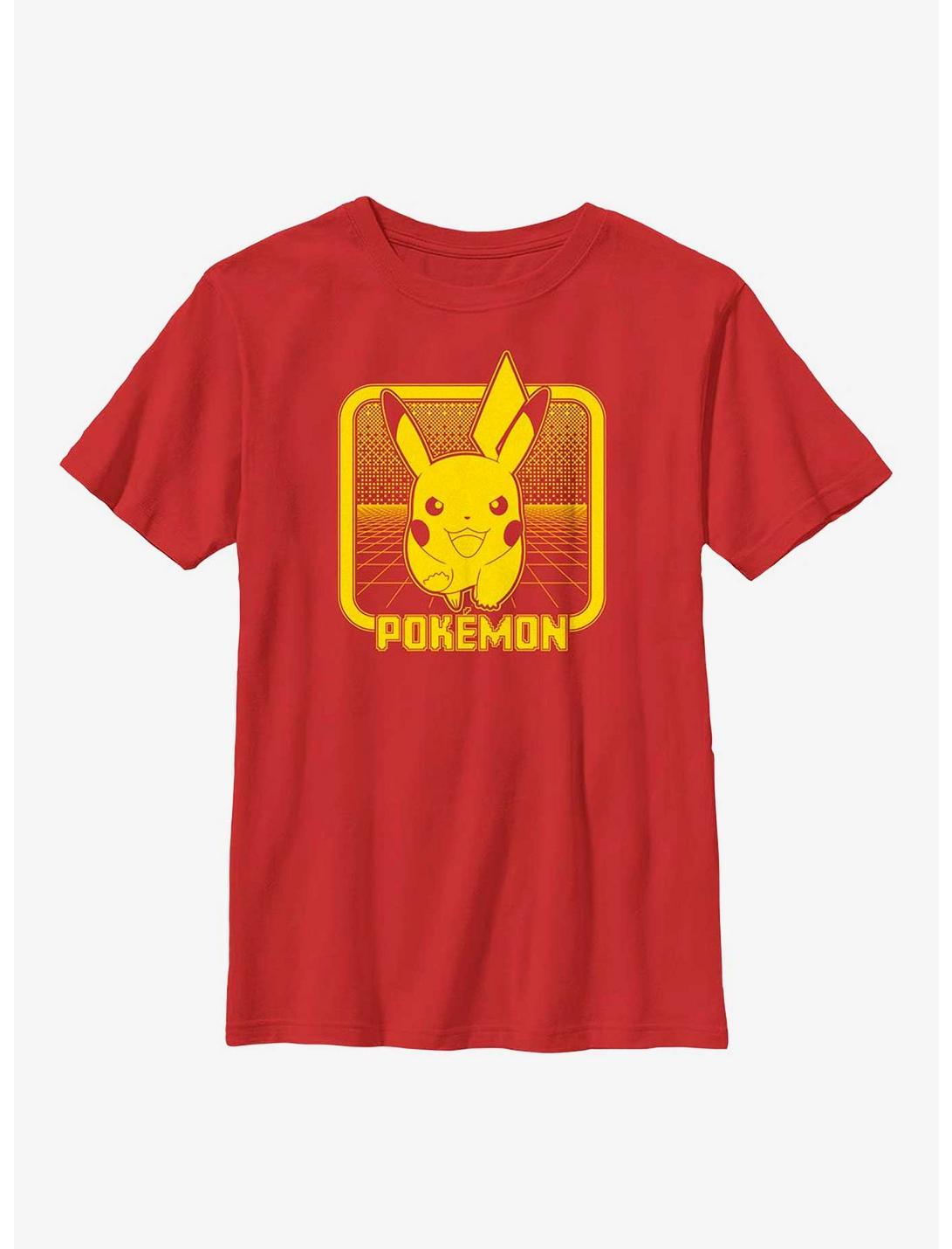 Pokemon Digital Pikachu Youth T-Shirt, RED, hi-res
