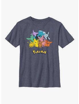 Pokemon Pikachu With Eeveelutions Youth T-Shirt, , hi-res