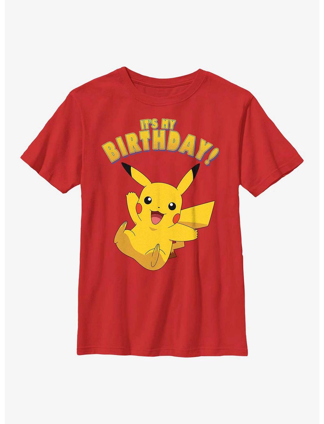 Pokemon Pikachu Birthday Party Youth T-Shirt, RED, hi-res