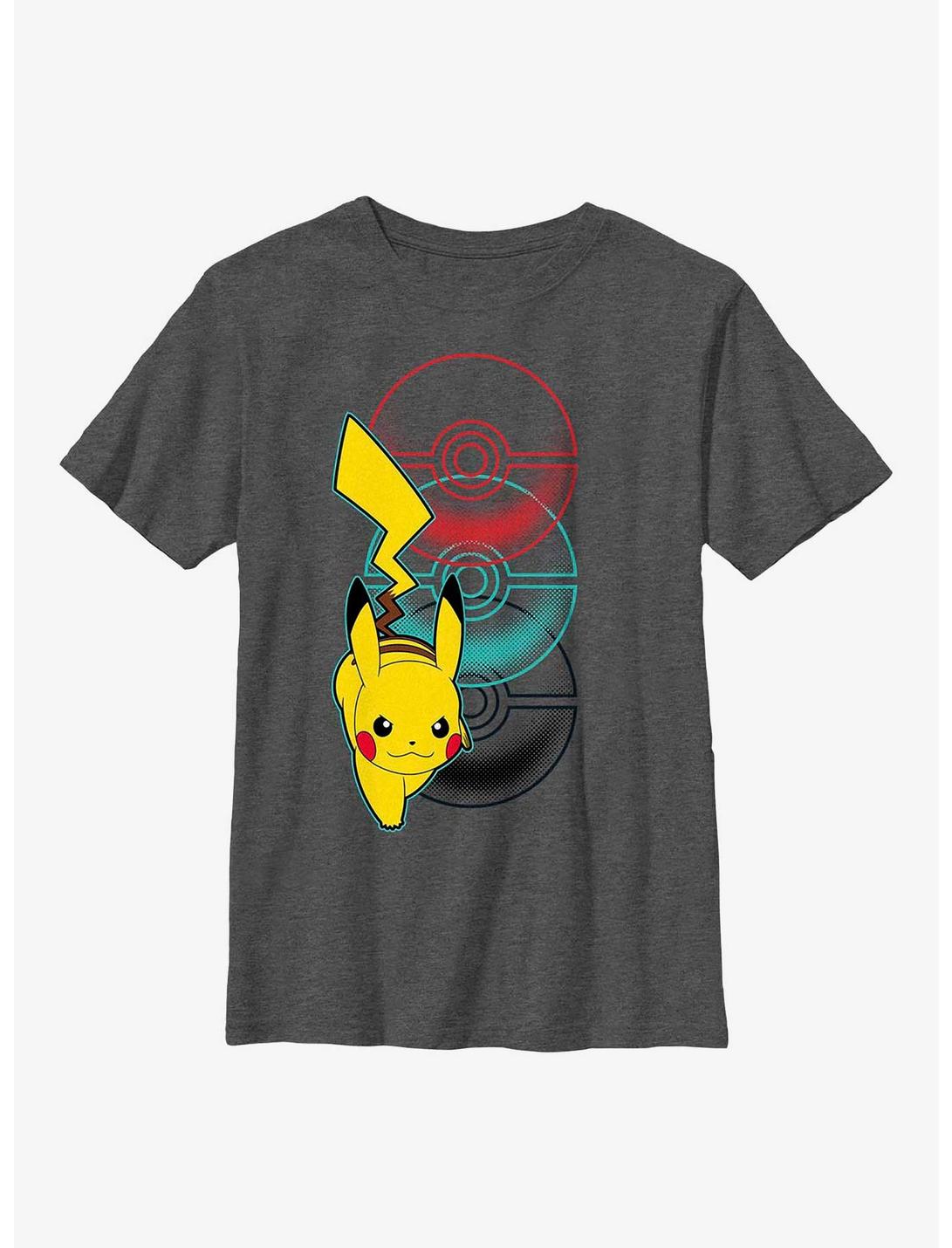Pokemon Pikachu Quick Attack Youth T-Shirt, CHAR HTR, hi-res