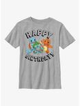 Pokemon Happy Birthday Starter Party Youth T-Shirt, ATH HTR, hi-res
