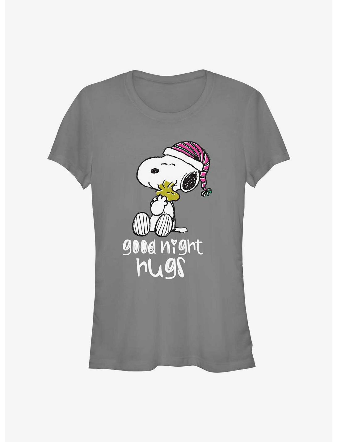 Peanuts Snoopy Goodnight Hugs Girls T-Shirt, CHARCOAL, hi-res